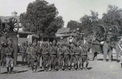 Royal Innisskillings - Elephant Battery NW Frontier India 1897